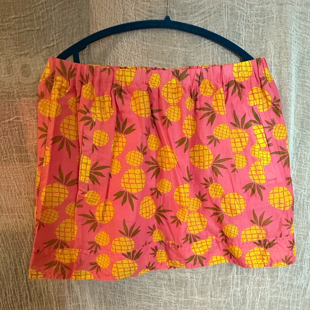 J. Crew Pink and Yellow Pineapple Mini Skirt